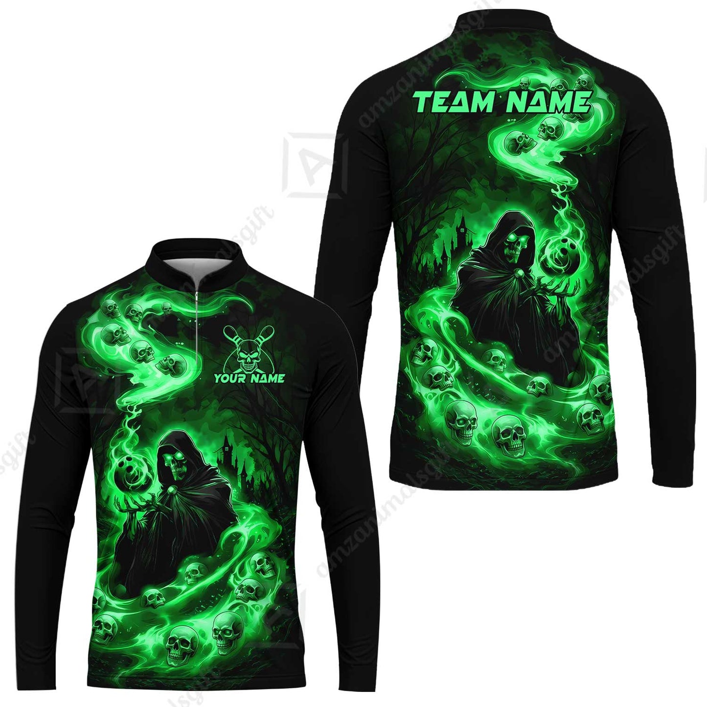 Custom Bowling Jersey Polo Shirt, Fiery Pool Shark, Custom Bowling Jersey Team Shirt For Players With Name & Team Name