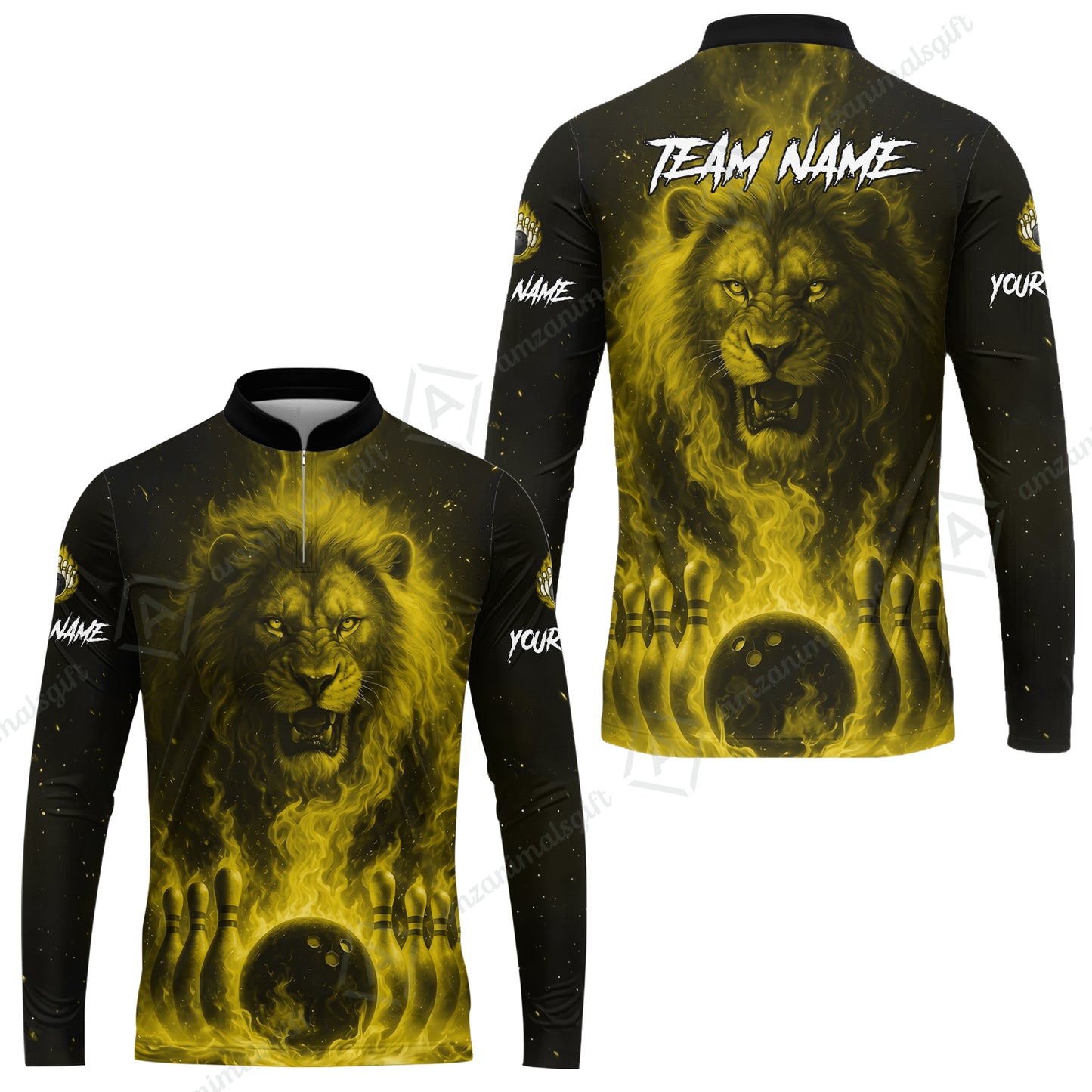 Custom Bowling Jersey Polo Shirt, Bowling Lion Of The Savannah, Custom Bowling Jersey Team Shirt For Players With Name & Team Name