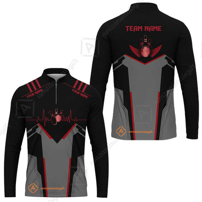 Personalized Polo Bowling Shirt Heartbeat And Esports Pattern Team Jersey Shirt For Men Women Bowlers