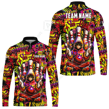 Custom Bowling Jersey Polo Shirt, Master Monkey Juggling, Custom Bowling Jersey Team Shirt For Players With Name & Team Name