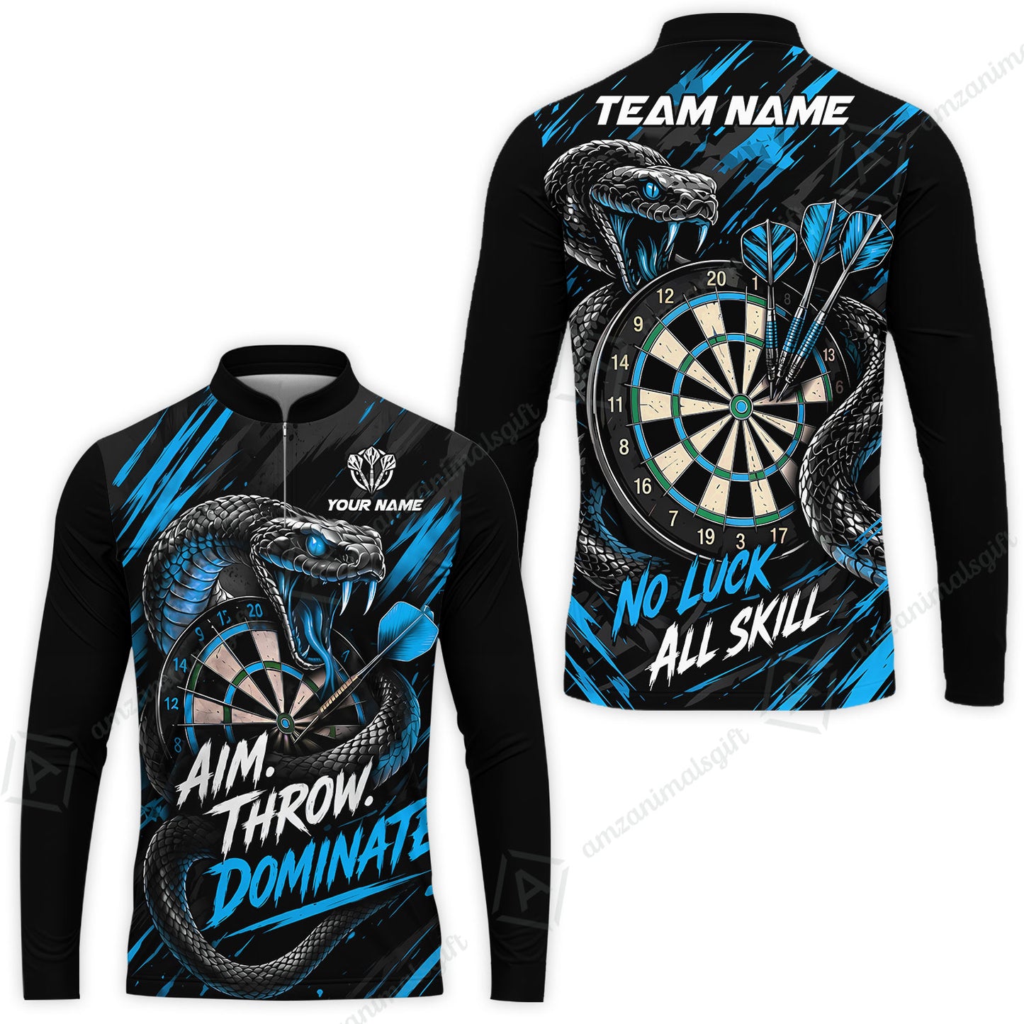 Customized Darts Team Jersey, Personalized Snake Darts Abstract Background Polo Shirt For Players With Name & Team Name