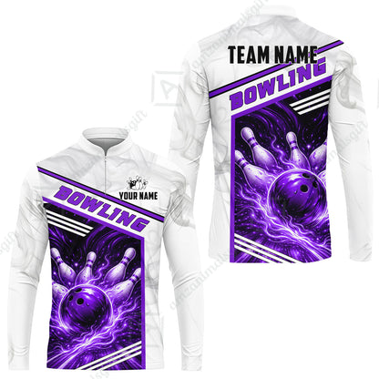 Custom Bowling Jersey Polo Shirt, Retro Racing & Fire Strike, Custom Bowling Jersey Team Shirt For Players With Name & Team Name