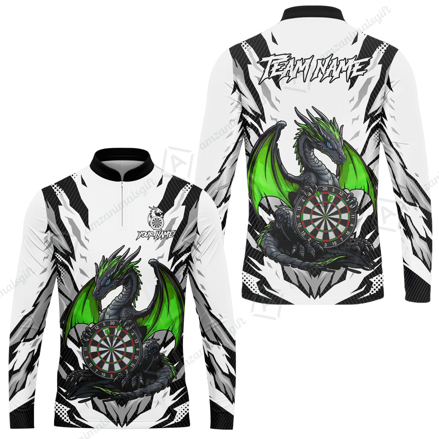 Custom Darts Team Jersey, Personalized Fantasy Dragon Dart Polo Shirt For Players With Name & Team Name