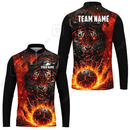 Custom Bowling Jersey Polo Shirt, Cursed Phantom Tiger, Custom Bowling Jersey Team Shirt For Players With Name & Team Name