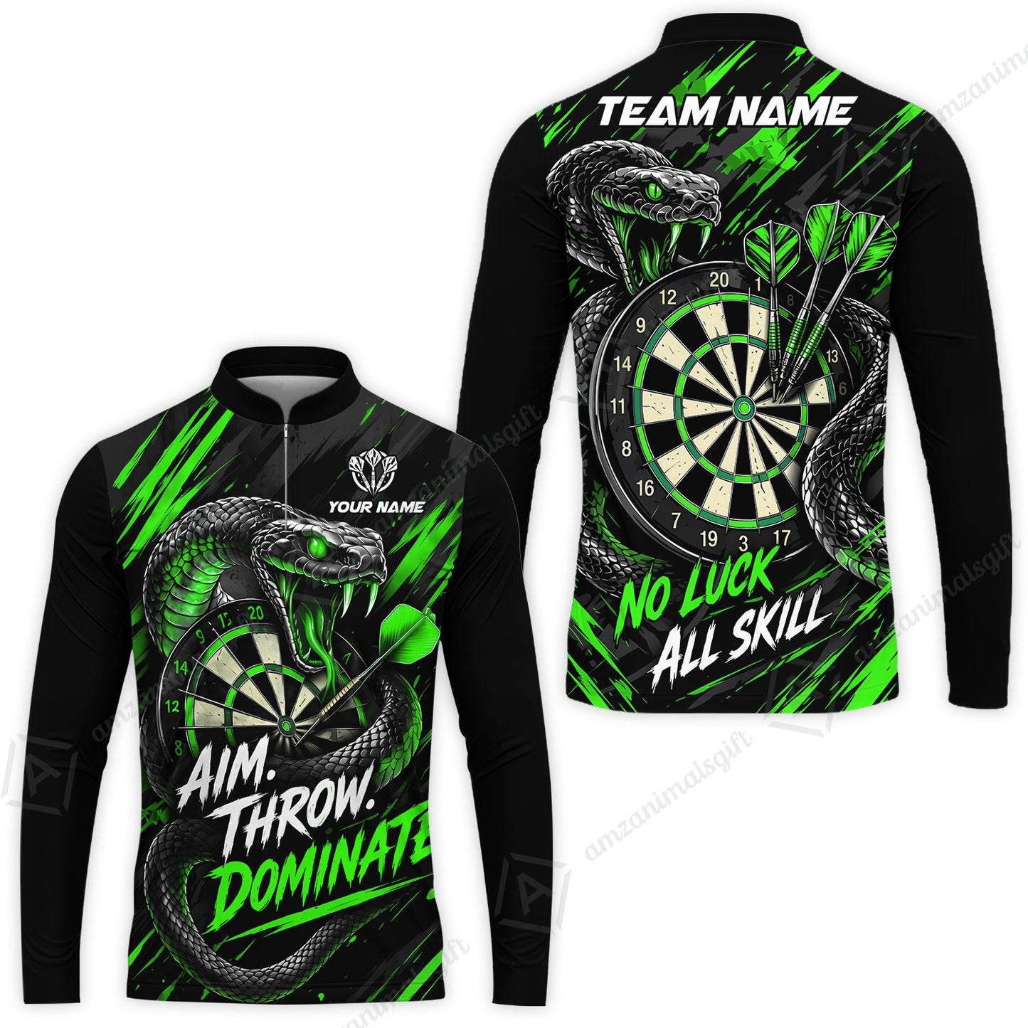 Customized Darts Team Jersey, Personalized Snake Darts Abstract Background Polo Shirt For Players With Name & Team Name