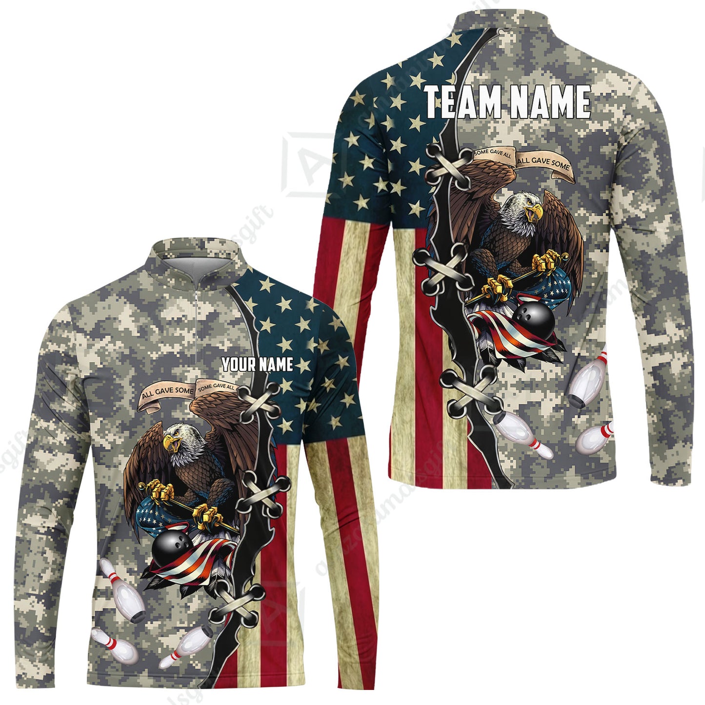 Custom Bowling Jersey Polo Shirt, All Gave Some Bowling, Personalized Name & Team Name