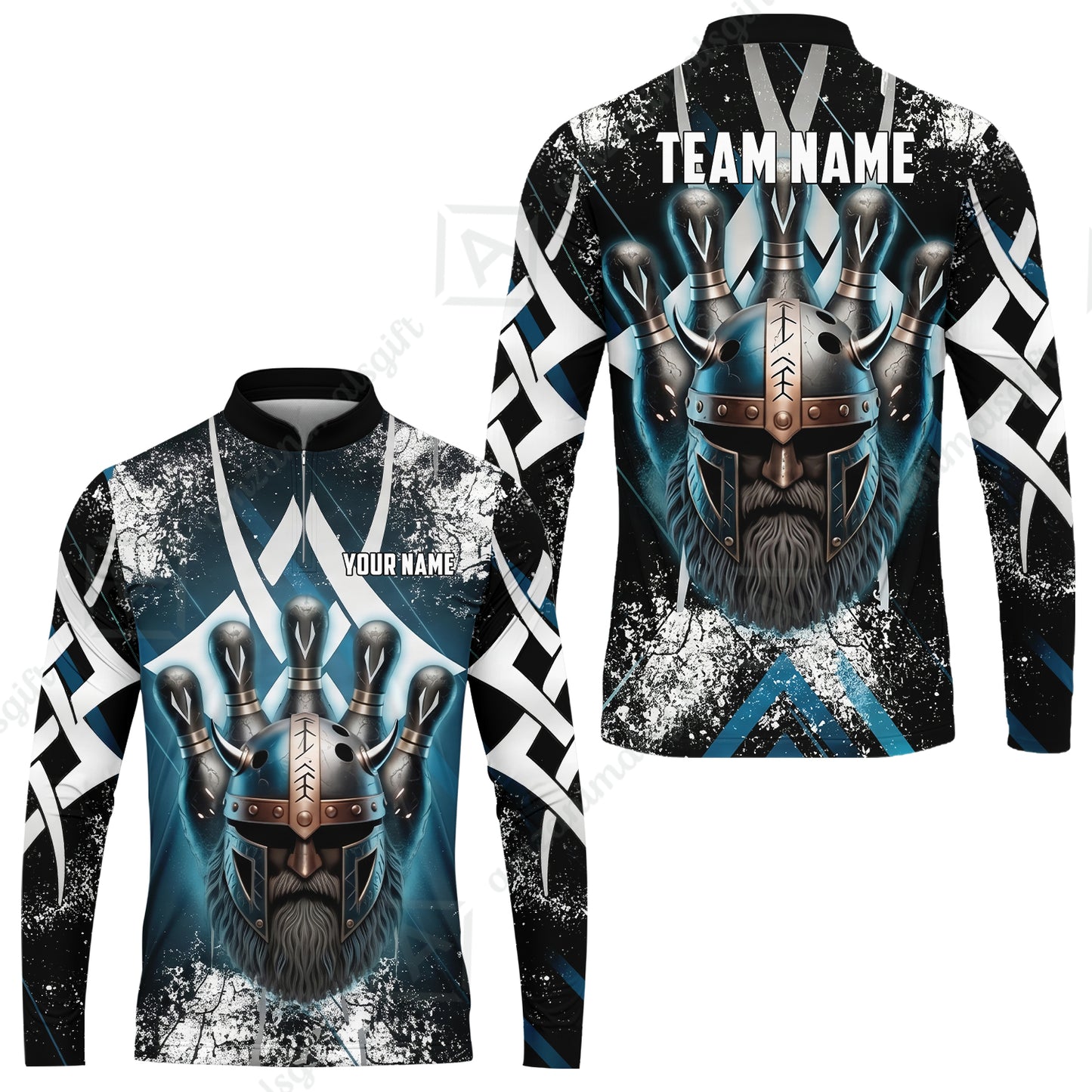Custom Bowling Jersey Polo Shirt, Norse Warrior Bowling, Custom Bowling Jersey Team Shirt For Players With Name and Team Name