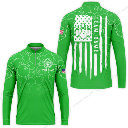 Custom Bowling Jersey Polo Shirt, Vibrant Kelly Ball Pattern Flag, Custom Bowling Jersey Team Shirt For Players With Name and Team Name