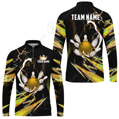 Custom Bowling Jersey Polo Shirt, Electric Strike & Neon Plasma, Custom Bowling Jersey Team Shirt For Players With Name & Team Name