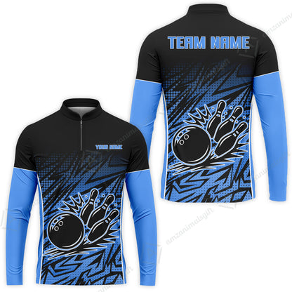 Customized Bowling Unisex Polo Shirt, Abstract Sameless Pattern Color Bowling Uniforms, Personalized Name And Team Name