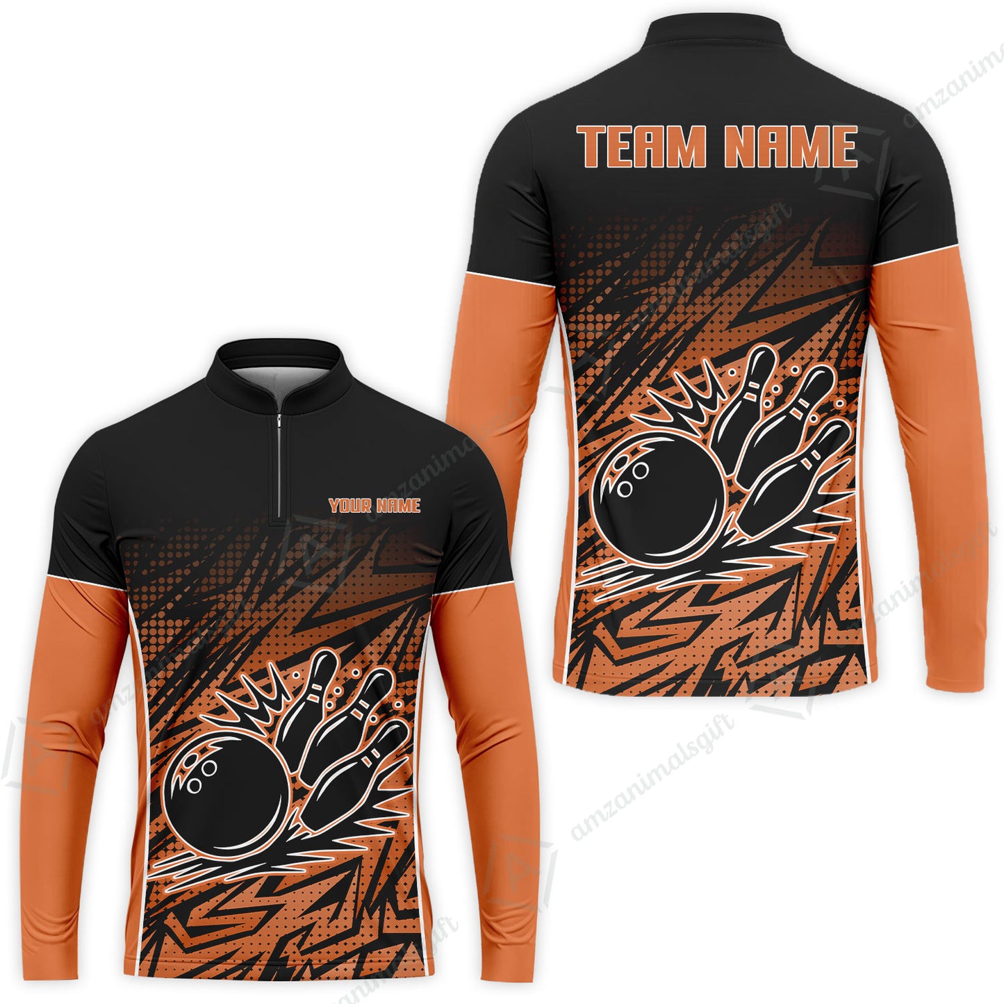 Customized Bowling Unisex Polo Shirt, Abstract Sameless Pattern Color Bowling Uniforms, Personalized Name And Team Name