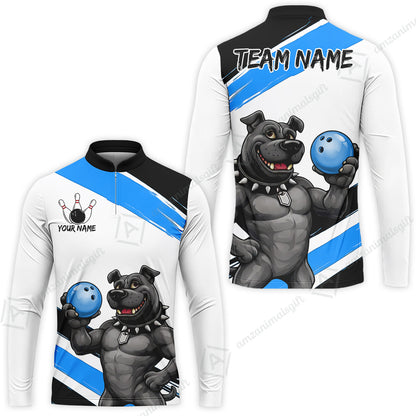 Custom Bowling Jersey Polo Shirt, Badass Dog Bowling Custom Bowling Jersey Team Shirt For Players With Name & Team Name
