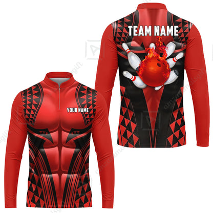 Custom Bowling Jersey Polo Shirt, Polynesian Strike, Custom Bowling Jersey Team Shirt For Players With Name & Team Name