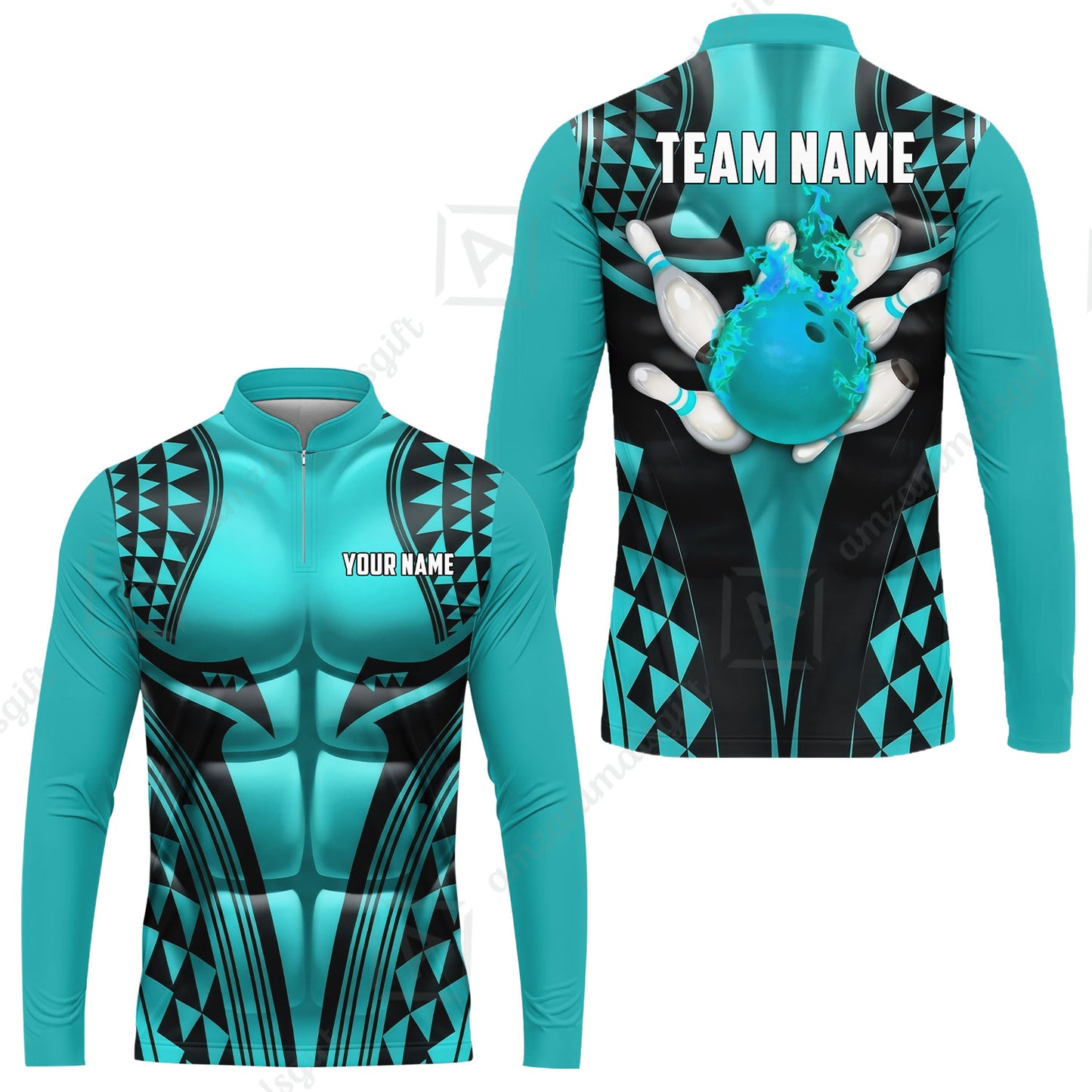 Custom Bowling Jersey Polo Shirt, Polynesian Strike, Custom Bowling Jersey Team Shirt For Players With Name & Team Name