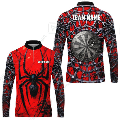 Custom Darts Jersey Polo Shirt, Gothic Widow Spiderweb, Custom Dart Jersey Team Shirt For Players With Name & Team Name