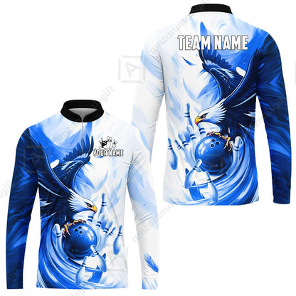 Custom Bowling Jersey Polo Shirt, Soaring Eagle, Custom Bowling Jersey Team Shirt For Players With Name & Team Name