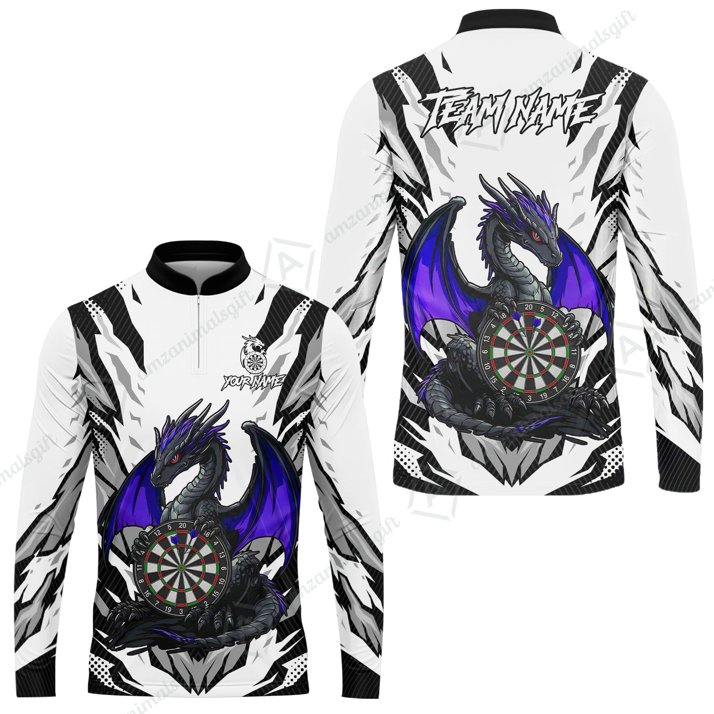 Custom Darts Team Jersey, Personalized Fantasy Dragon Dart Polo Shirt For Players With Name & Team Name
