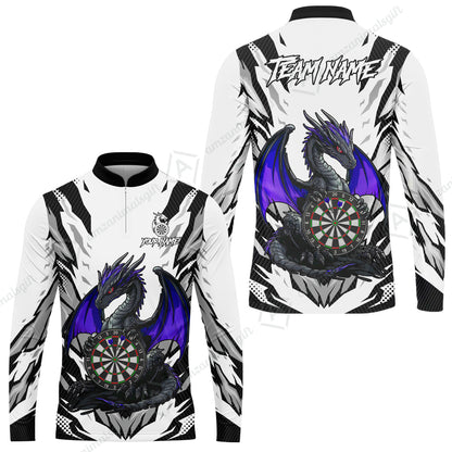 Custom Darts Team Jersey, Personalized Fantasy Dragon Dart Polo Shirt For Players With Name & Team Name