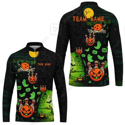 Customized Halloween Neon Ghost Bowling Jersey, Custom Name And Team Name For Bowlers