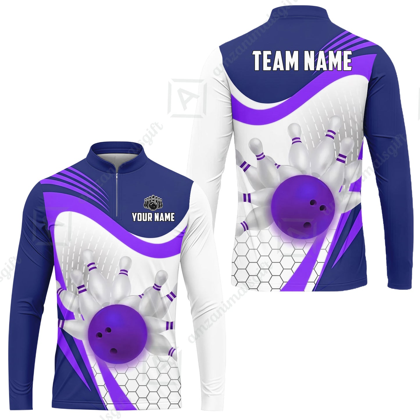 Custom Bowling Jersey Polo Shirt, Geometric Streamline & Fresh Mint, Custom Bowling Jersey Team Shirt For Players With Name & Team Name