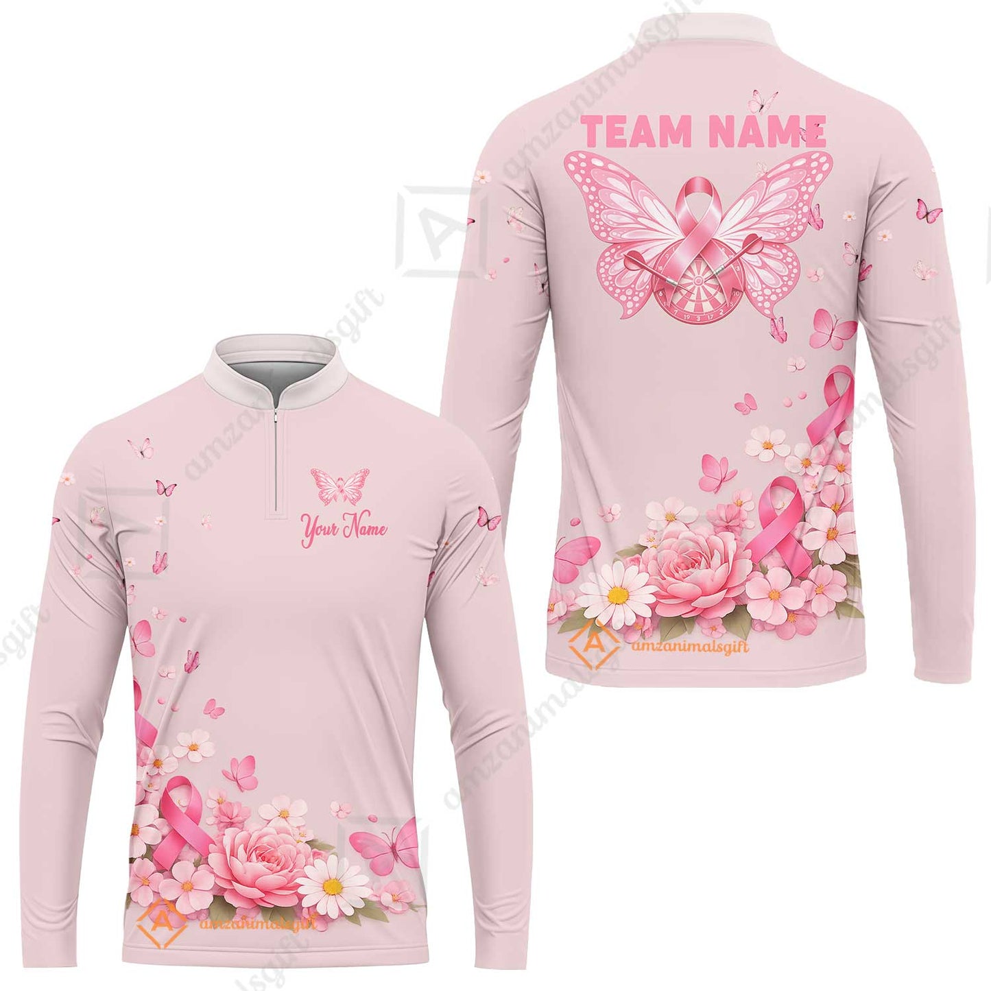 Custom Darts Jersey Polo Shirt, Butterfly Floral Darts, Custom Dart Jersey Team Shirt For Players With Name & Team Name