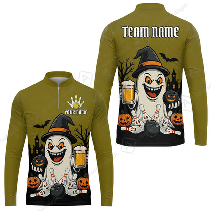 Custom Bowling Jersey Polo Shirt, Bowling Halloween Witch, Custom Bowling Jersey Team Shirt For Players With Name & Team Name