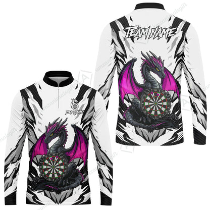 Custom Darts Team Jersey, Personalized Fantasy Dragon Dart Polo Shirt For Players With Name & Team Name