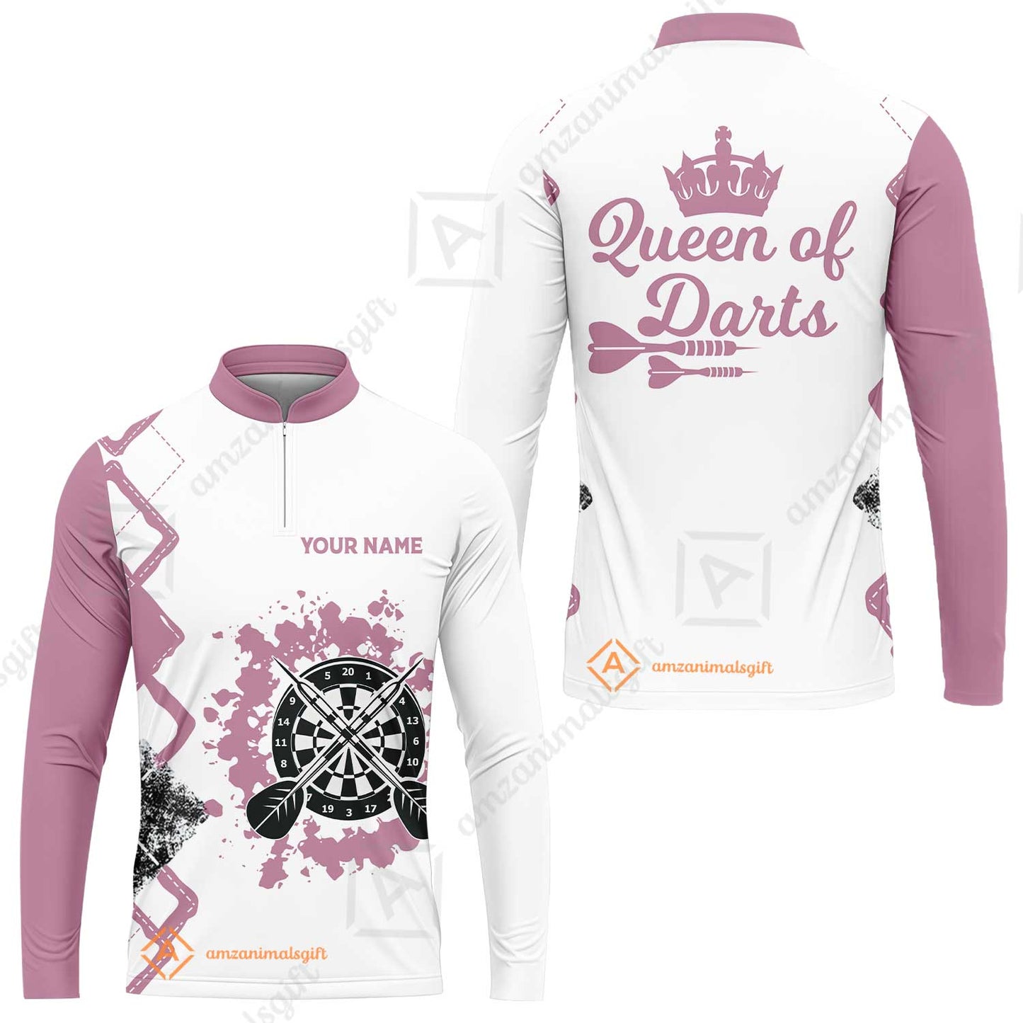 Customized Darts Women Polo Shirt, Queen of Darts Team Shirt, Personalized Name Polo Shirt For Women - Perfect Gift For Darts Lovers, Darts Players