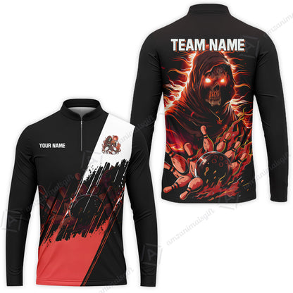 Custom Bowling Jersey Polo Shirt, Glow Reaper Bowling Custom Bowling Jersey Team Shirt For Players With Name & Team Name