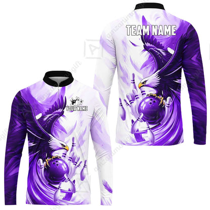 Custom Bowling Jersey Polo Shirt, Soaring Eagle, Custom Bowling Jersey Team Shirt For Players With Name & Team Name