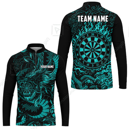 Custom Darts Jersey Polo Shirt, Dragon's Bullseye Darts, Custom Dart Jersey Team Shirt For Players With Name & Team Name