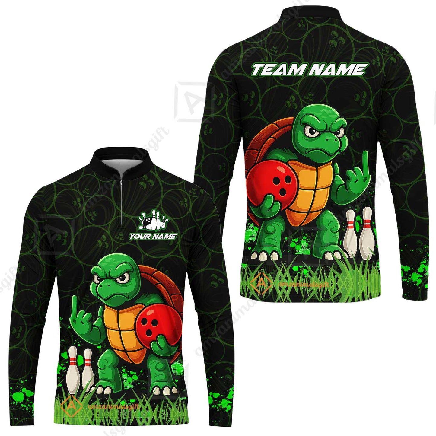 Customized Bowling Unisex Polo Shirt, Bowling Ninja Turtle, Bowling Uniform - Personalized Name And Team Name