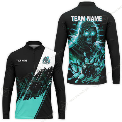 Custom Bowling Jersey Polo Shirt, Glow Reaper Bowling Custom Bowling Jersey Team Shirt For Players With Name & Team Name