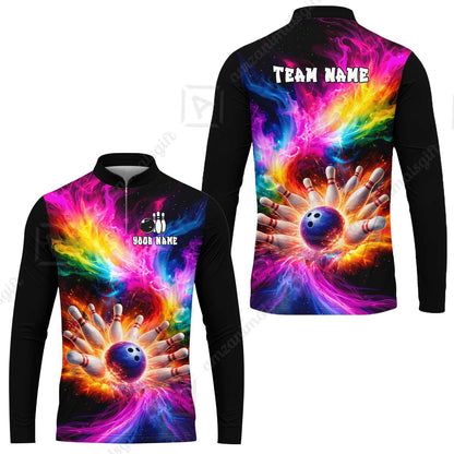 Custom Cosmic Bowling Night Jersey Polo Shirt, Custom Cosmic Bowling Night Jersey Team Shirt For Players With Name & Team Name
