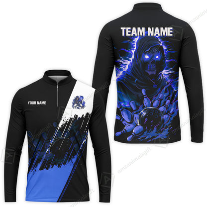 Custom Bowling Jersey Polo Shirt, Glow Reaper Bowling Custom Bowling Jersey Team Shirt For Players With Name & Team Name