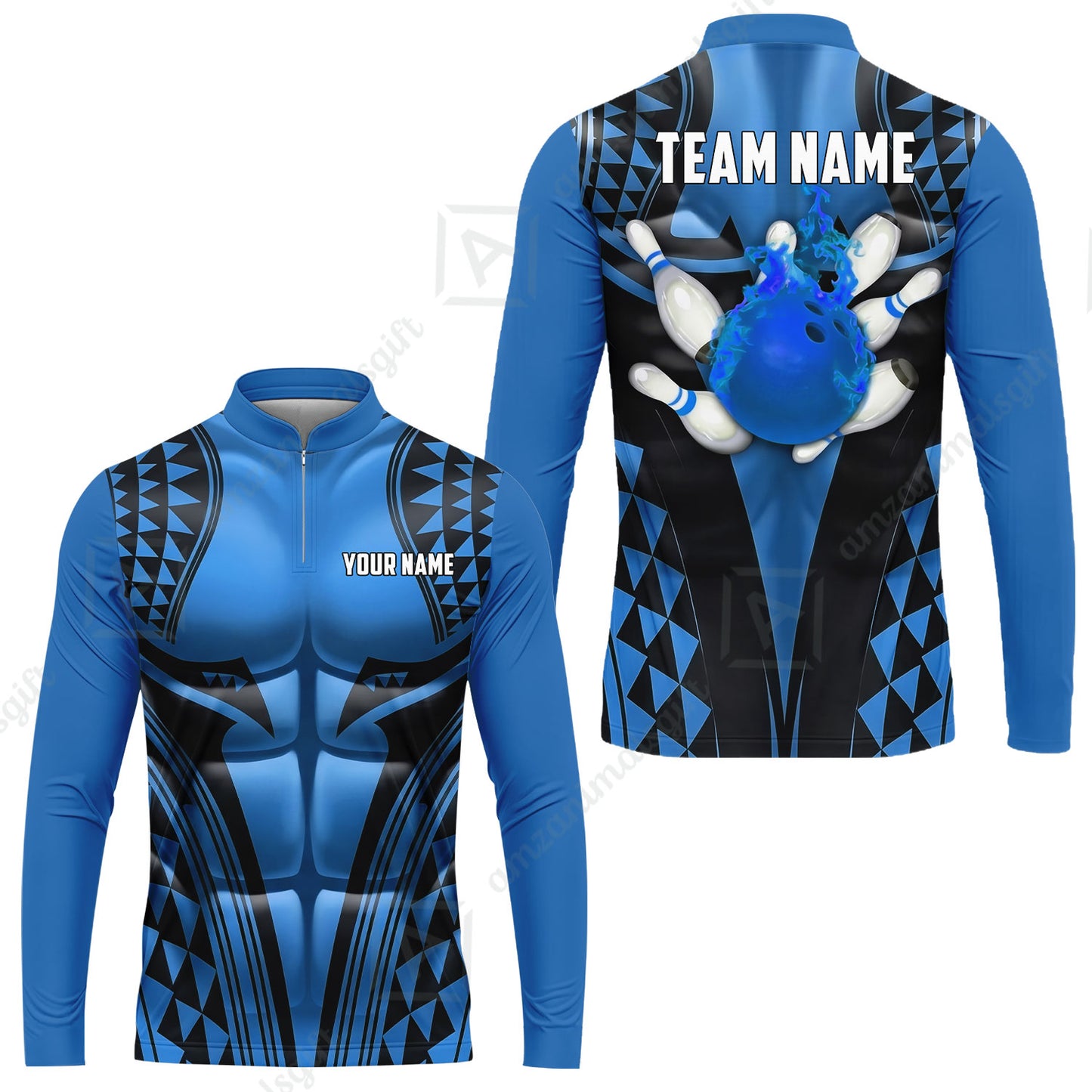 Custom Bowling Jersey Polo Shirt, Polynesian Strike, Custom Bowling Jersey Team Shirt For Players With Name & Team Name