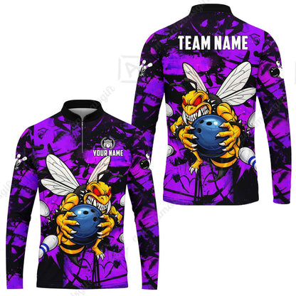 Custom Bowling Jersey Polo Shirt, The Wild Wasp Strike, Custom Bowling Jersey Team Shirt For Players With Name & Team Name