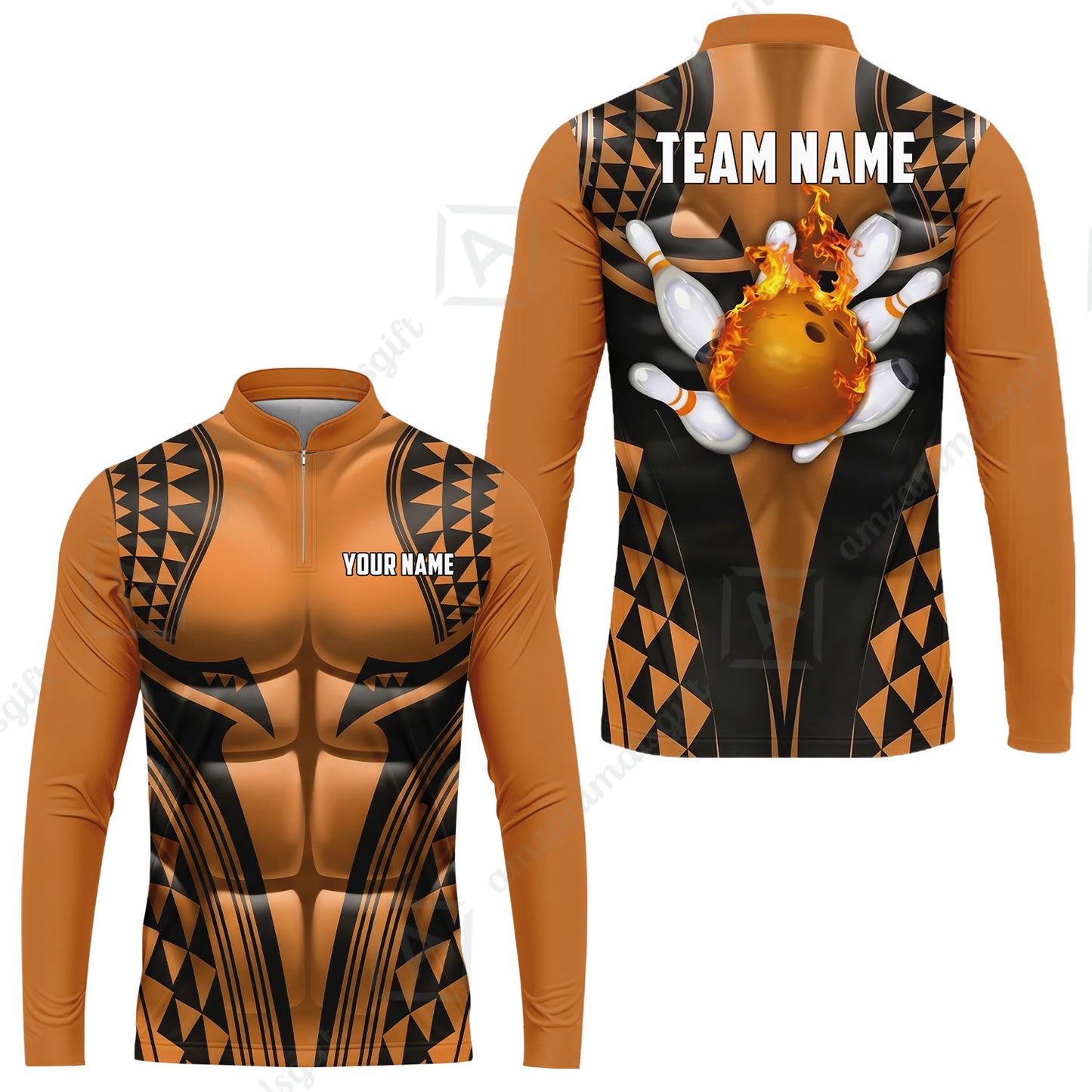 Custom Bowling Jersey Polo Shirt, Polynesian Strike, Custom Bowling Jersey Team Shirt For Players With Name & Team Name