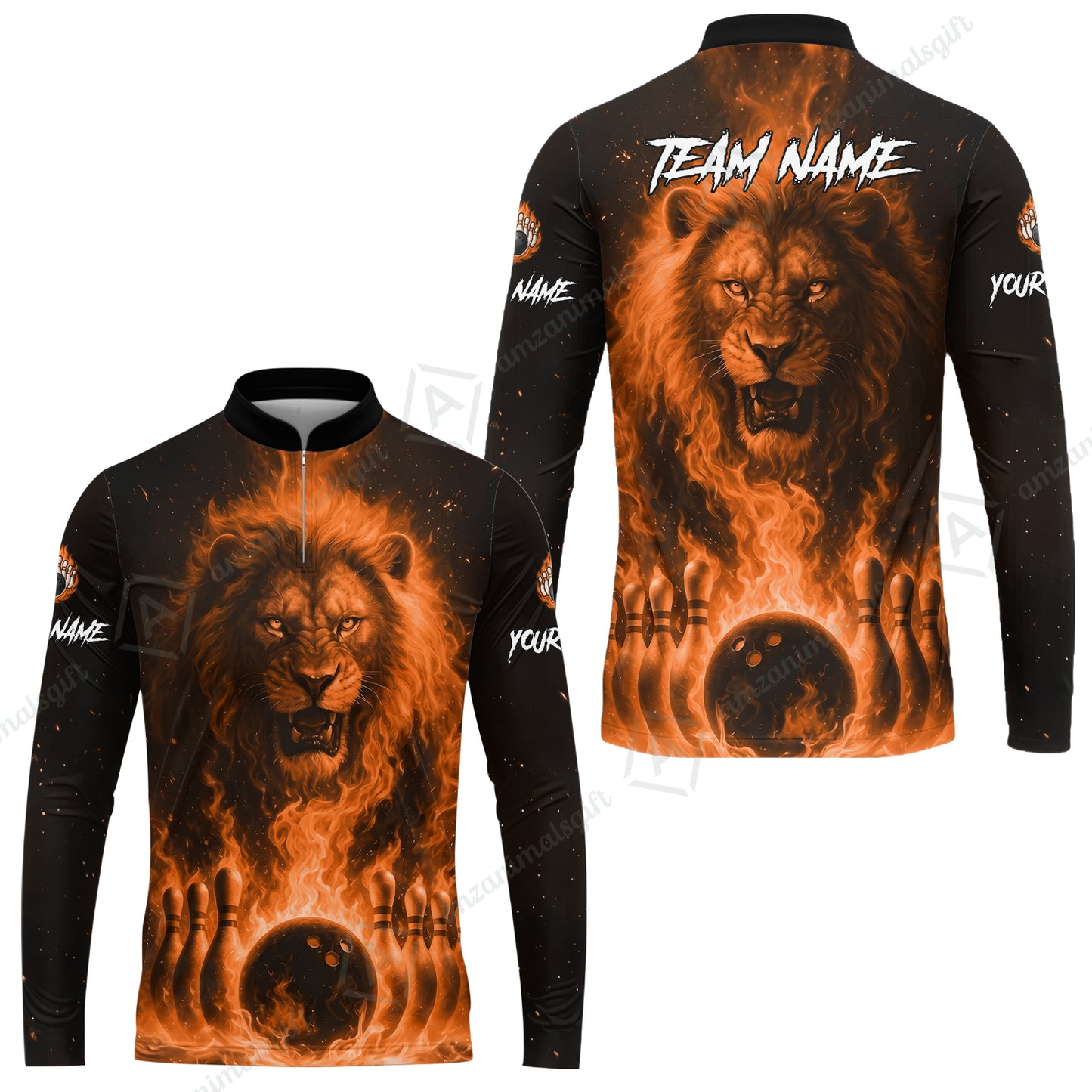 Custom Bowling Jersey Polo Shirt, Bowling Lion Of The Savannah, Custom Bowling Jersey Team Shirt For Players With Name & Team Name