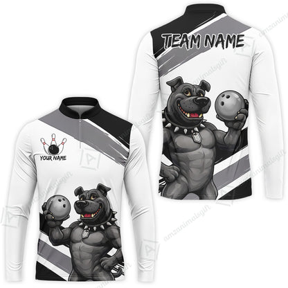 Custom Bowling Jersey Polo Shirt, Badass Dog Bowling Custom Bowling Jersey Team Shirt For Players With Name & Team Name