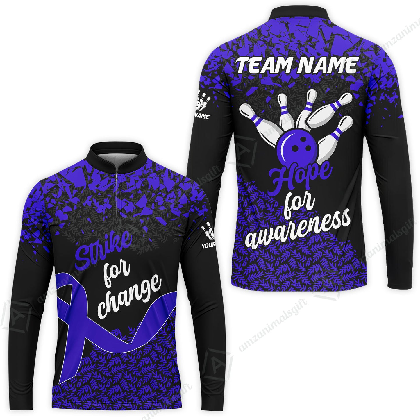 Custom Bowling Jersey Uniform Shirt, Bowling Strike For Change Team Shirt For Players With Name & Team Name
