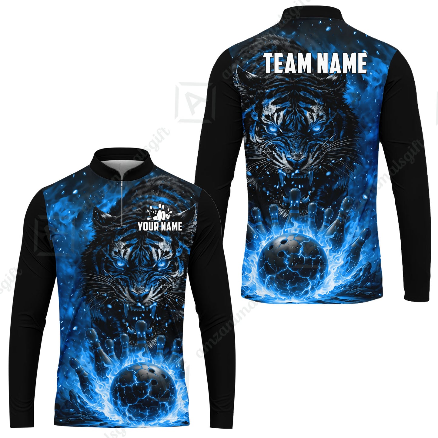 Custom Bowling Jersey Polo Shirt, Cursed Phantom Tiger, Custom Bowling Jersey Team Shirt For Players With Name & Team Name