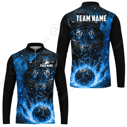 Custom Bowling Jersey Polo Shirt, Cursed Phantom Tiger, Custom Bowling Jersey Team Shirt For Players With Name & Team Name