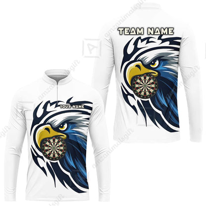 Custom Majestic Eagle Mascot Darts Jersey Polo Shirt, Custom Majestic Eagle Mascot Dart Jersey Team Shirt For Players With Name & Team Name