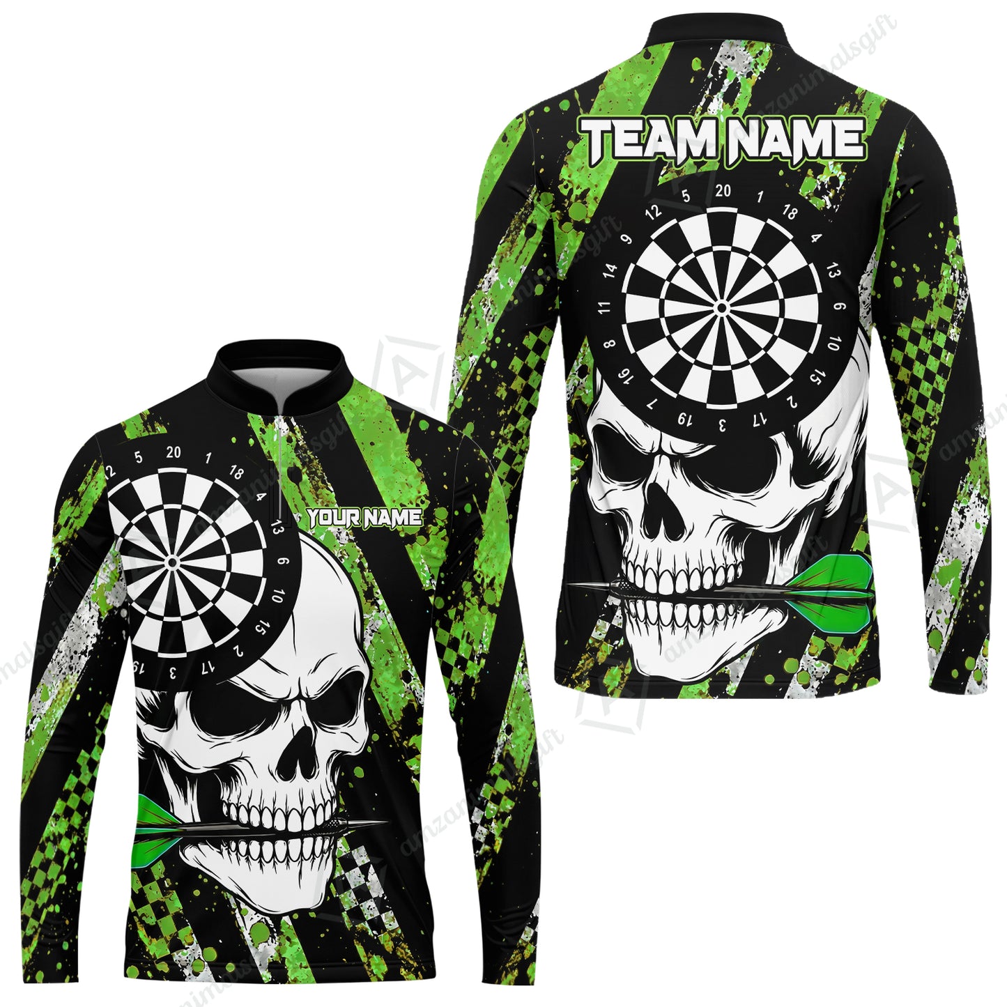 Custom Darts Jersey Polo Shirt, Skull Bites Dart, Custom Dart Jersey Team Shirt For Players With Name & Team Name