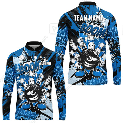 Custom Bowling Jersey Polo Shirt, Dabbing Cartoon Monster, Custom Bowling Jersey Team Shirt For Players With Name & Team Name