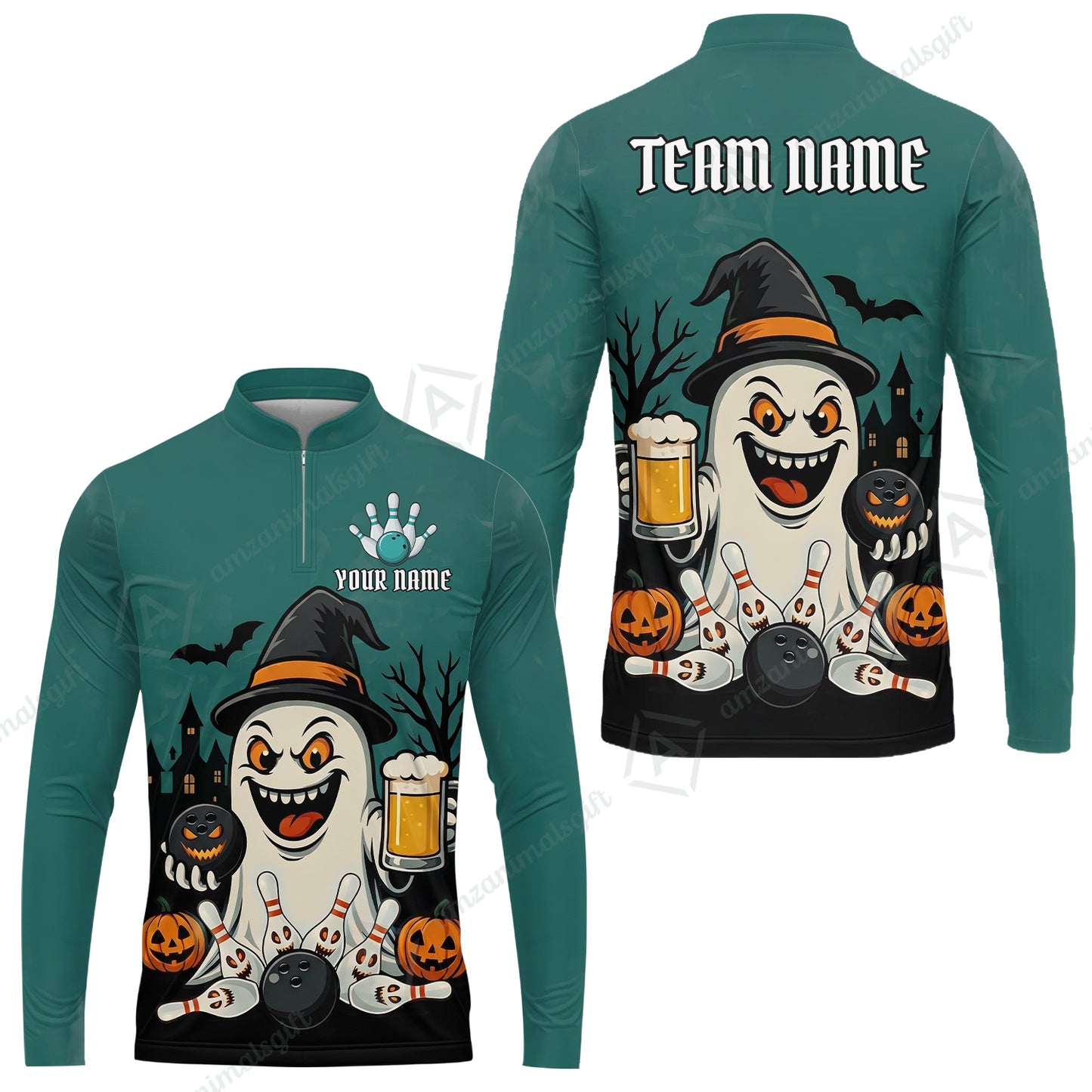 Custom Bowling Jersey Polo Shirt, Bowling Halloween Witch, Custom Bowling Jersey Team Shirt For Players With Name & Team Name