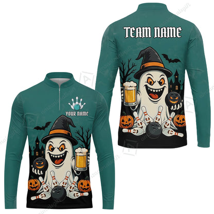Custom Bowling Jersey Polo Shirt, Bowling Halloween Witch, Custom Bowling Jersey Team Shirt For Players With Name & Team Name