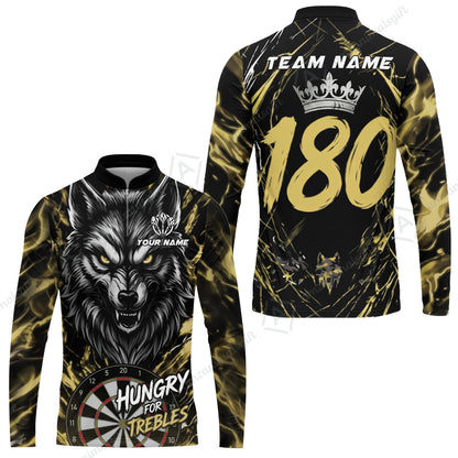 Custom Darts Jersey Polo Shirt, Wolf 180, Custom Dart Jersey Team Shirt For Players With Name & Team Name