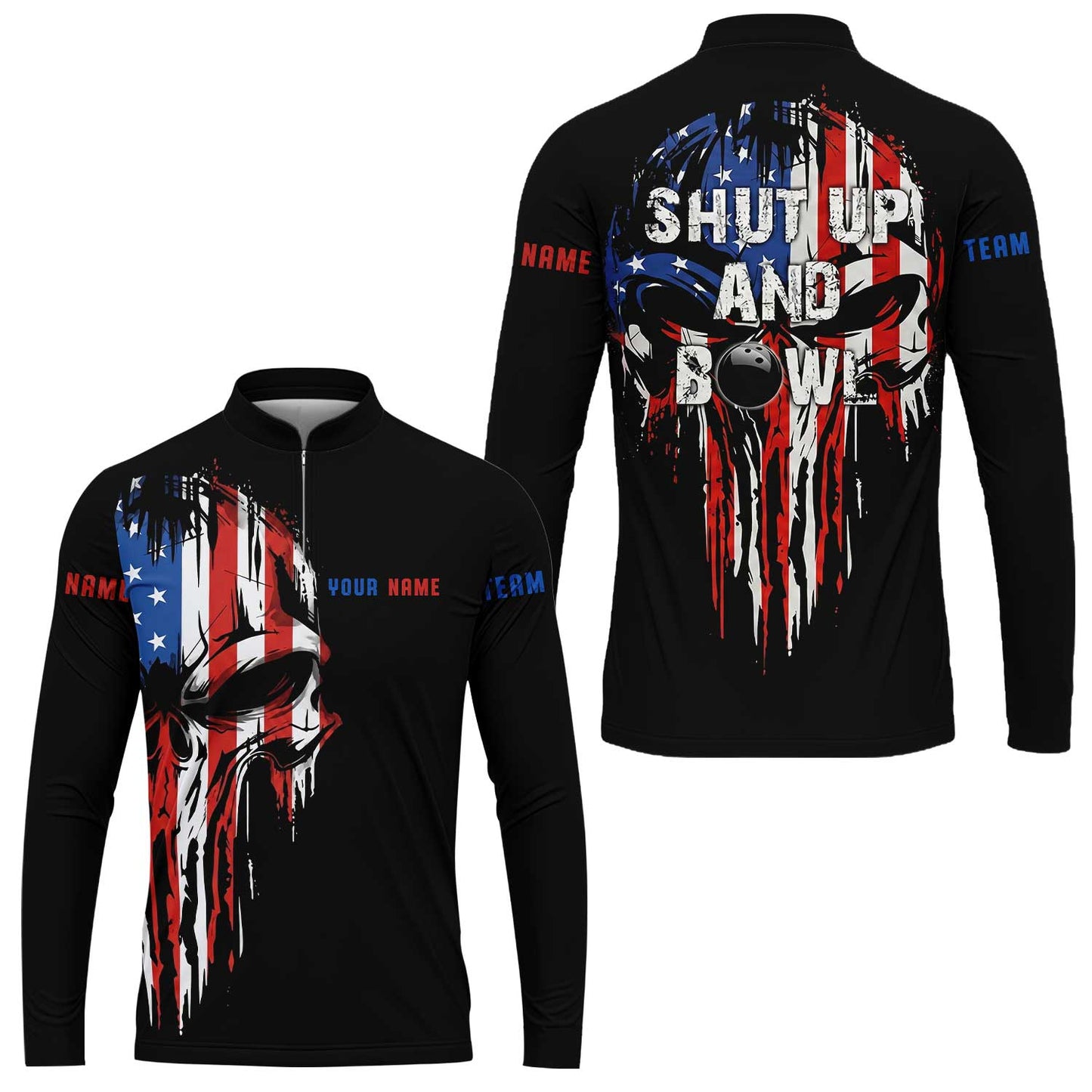 Custom Bowling Jersey Polo Shirt,  Skull Bowling, Custom Bowling Jersey Team Shirt For Players With Name and Team Name